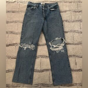 Distressed Blue Jeans